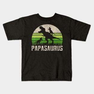 Grandpa Shirts Papasaurus Dinosaur 2 Kids Fathers Day Kids T-Shirt